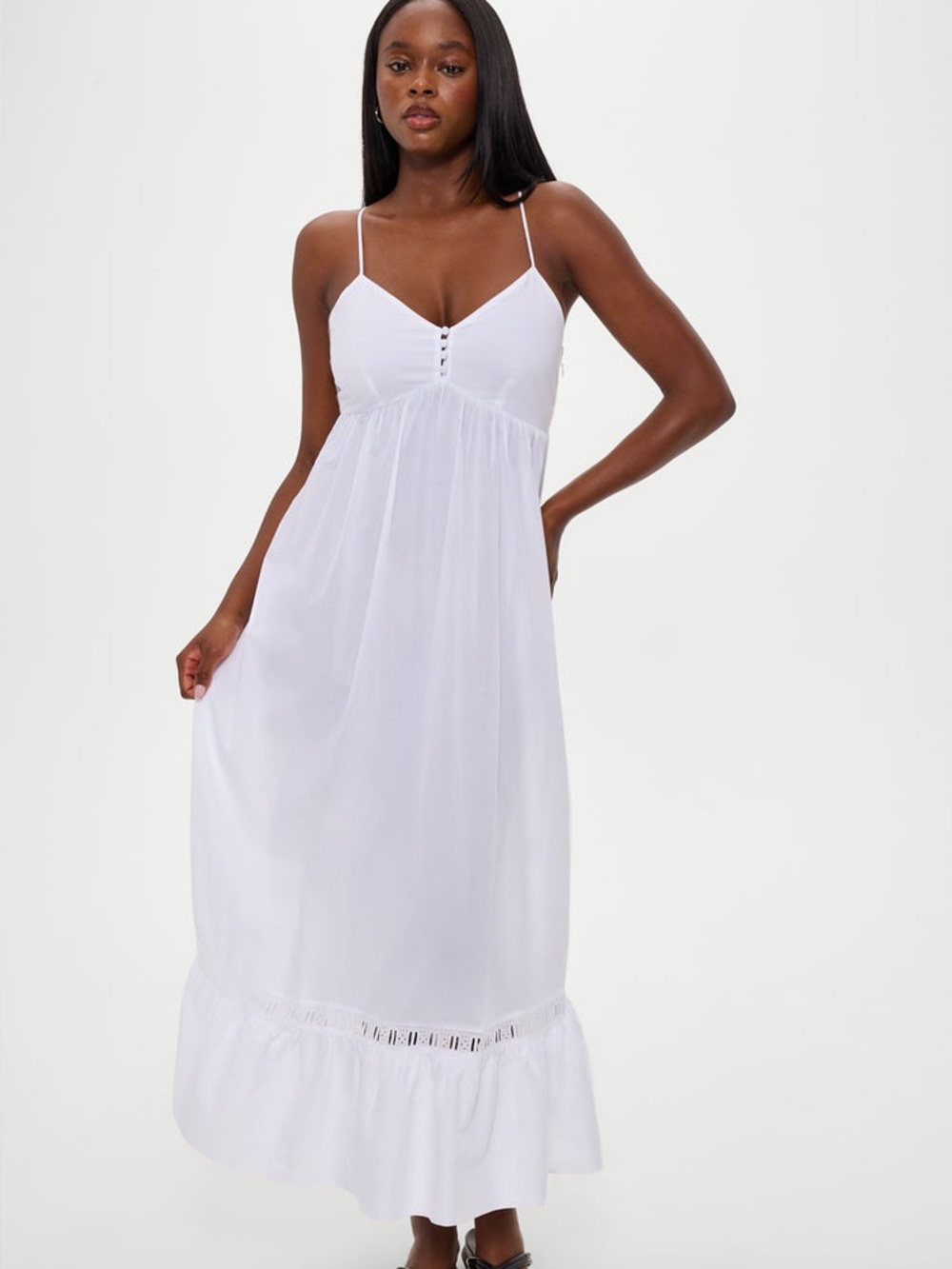NWT Djerf Avenue x Frankie’s Bikinis Airy Poplin Midi Dress